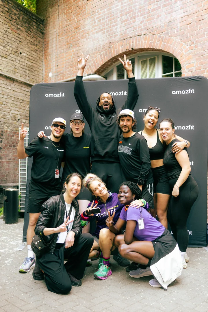 Ben with a team at a community running event